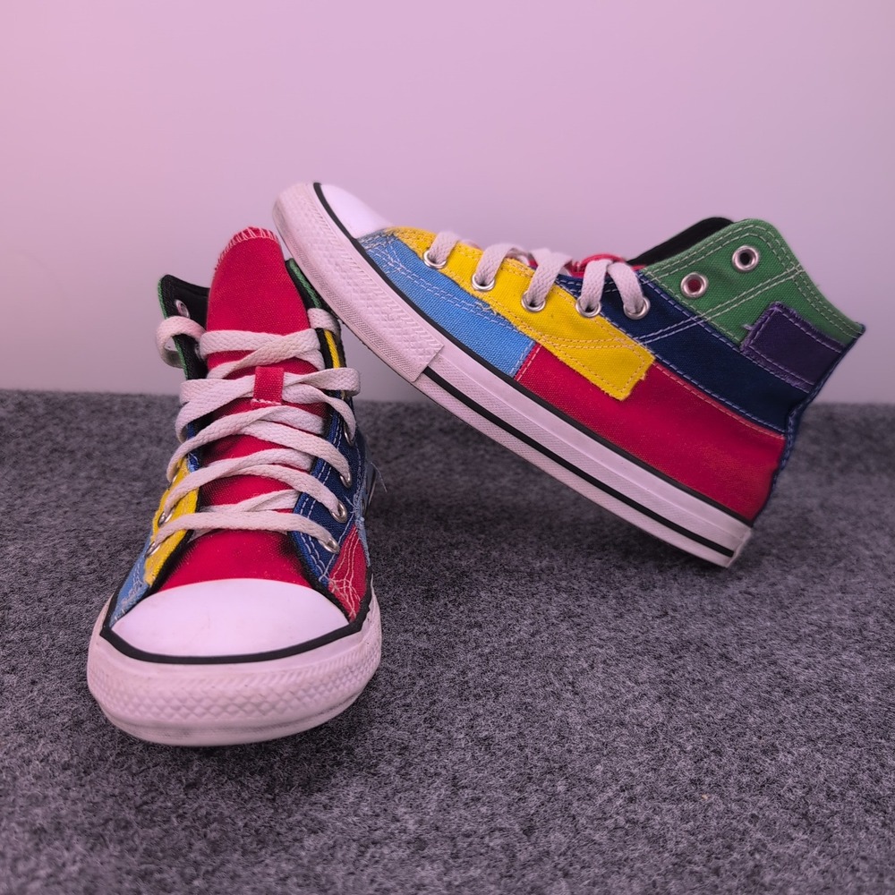 Converse Chuck Taylor All Star Patchwork High Top Youth 3 Multi Color 373163F